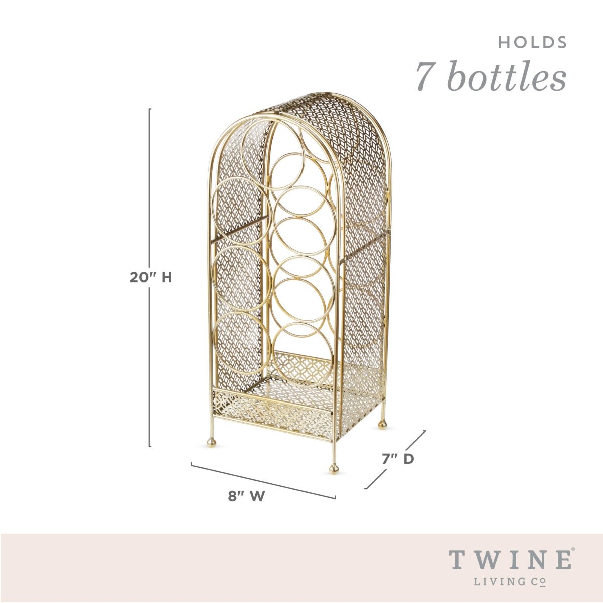 Twine Gold Trellis 7 Bottle Cast Iron Wine Rack - lily & onyx