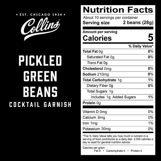 Collins Gourmet Pickled Green Beans, 12 Oz - lily & onyx