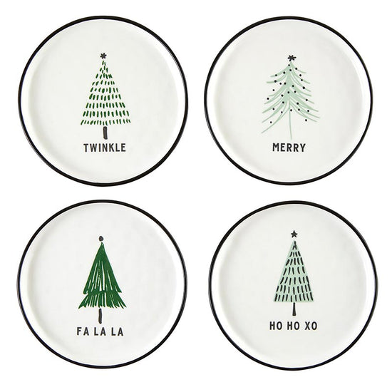 Santa Barbara Design Studio Green Holiday Appetizer Plates, 5.25" Set Of 8 - lily & onyx