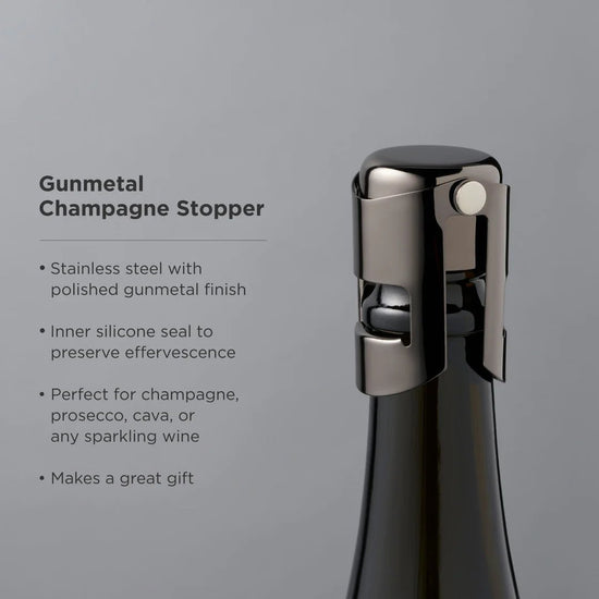 Viski Gunmetal Champagne Stopper - lily & onyx