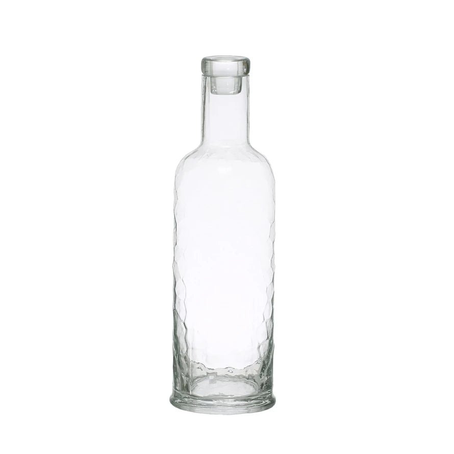 Bloomingville Hammered Glass Carafe with Stopper, 32oz - lily & onyx