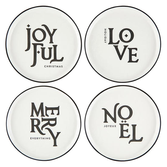 Santa Barbara Design Studio Holiday "Joyful" Appetizer Plates, 5.25" - Set Of 8 - lily & onyx