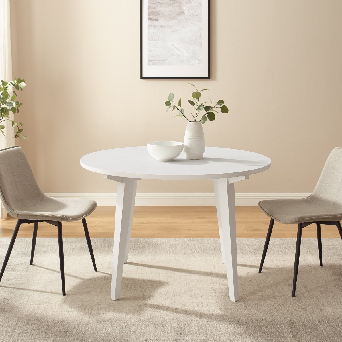Walker Edison Kochi Minimalist Solid Wood Round Dining Table - lily & onyx