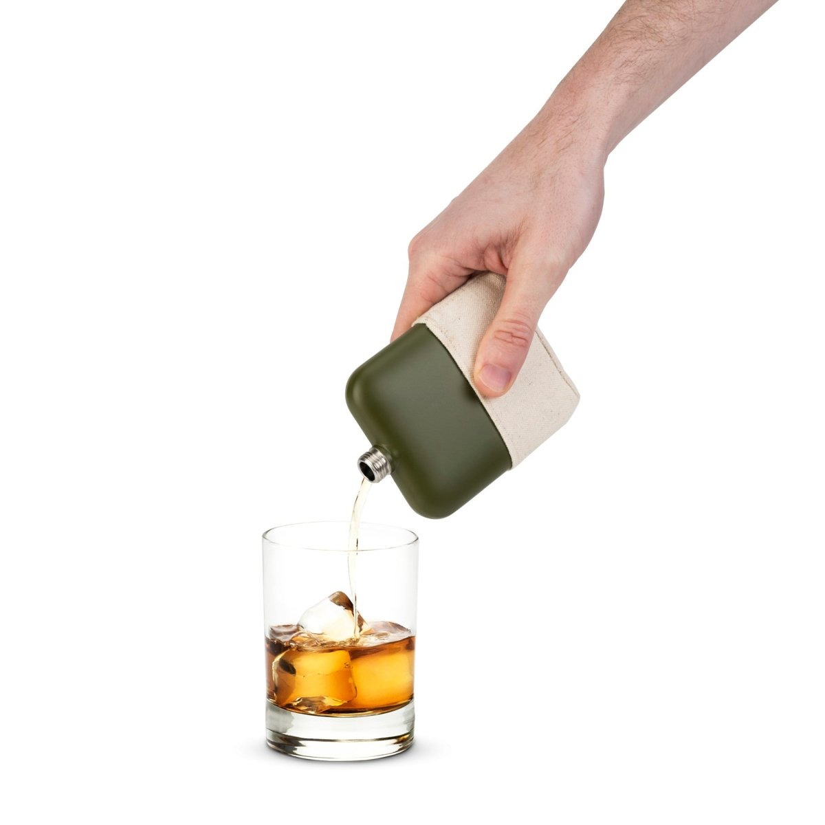 Foster & Rye Matte Army Green Flask - lily & onyx