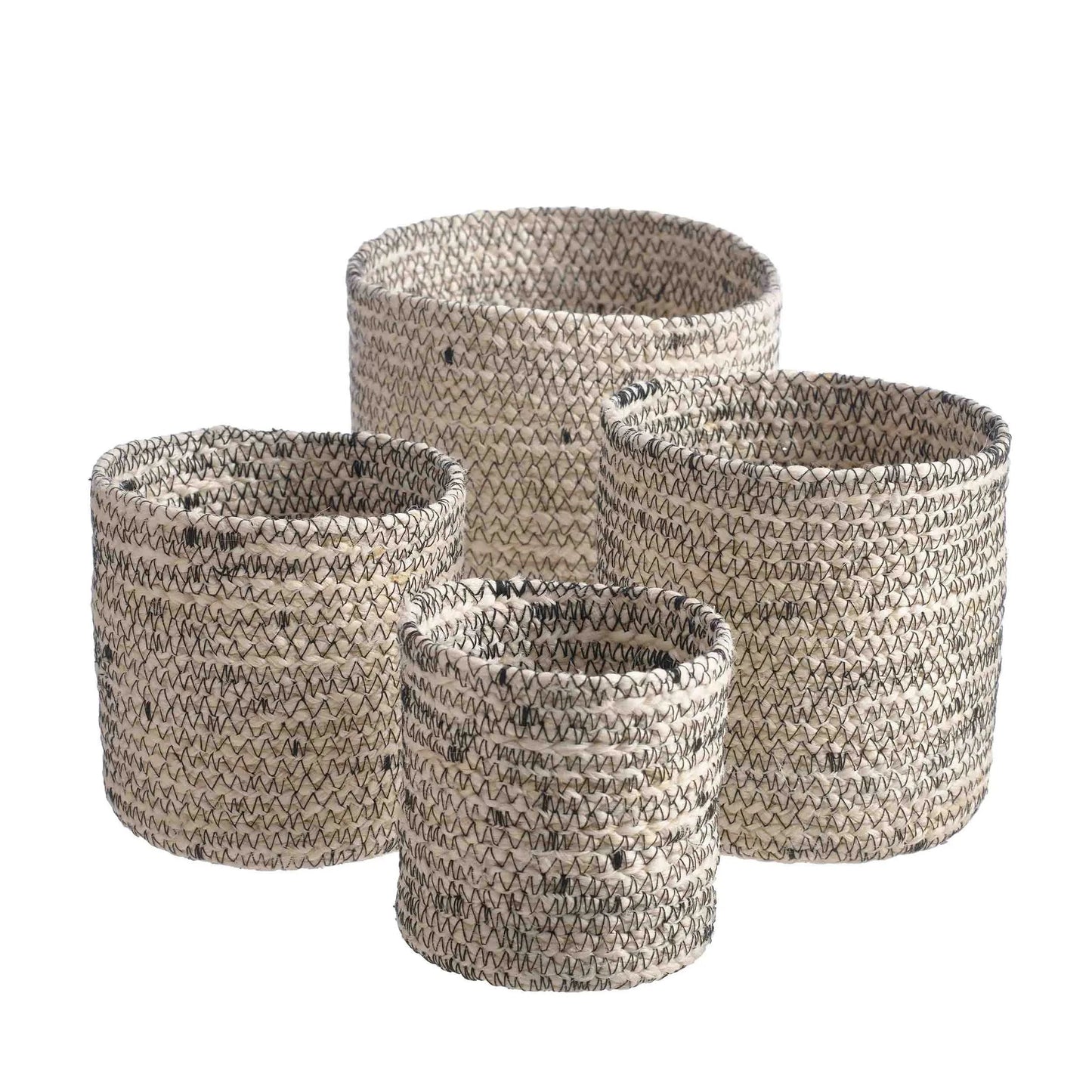 texxture Melia™ Woven Jute Cachepot Baskets, Set of 4 - lily & onyx