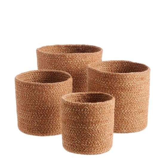 texxture Melia™ Woven Jute Cachepot Baskets, Set of 4 - lily & onyx