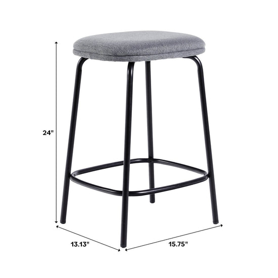 Walker Edison Mutt Simple Counter Stool with Upholstered Seat, Set of 2 - lily & onyx