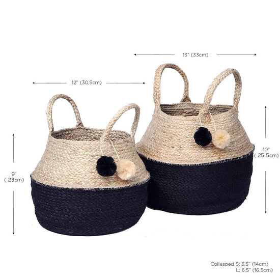 KORISSA Naiya Foldable Basket Bag - lily & onyx