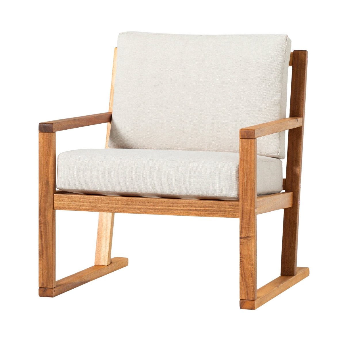Walker Edison Prenton Modern Solid Wood Outdoor Club Chair - lily & onyx