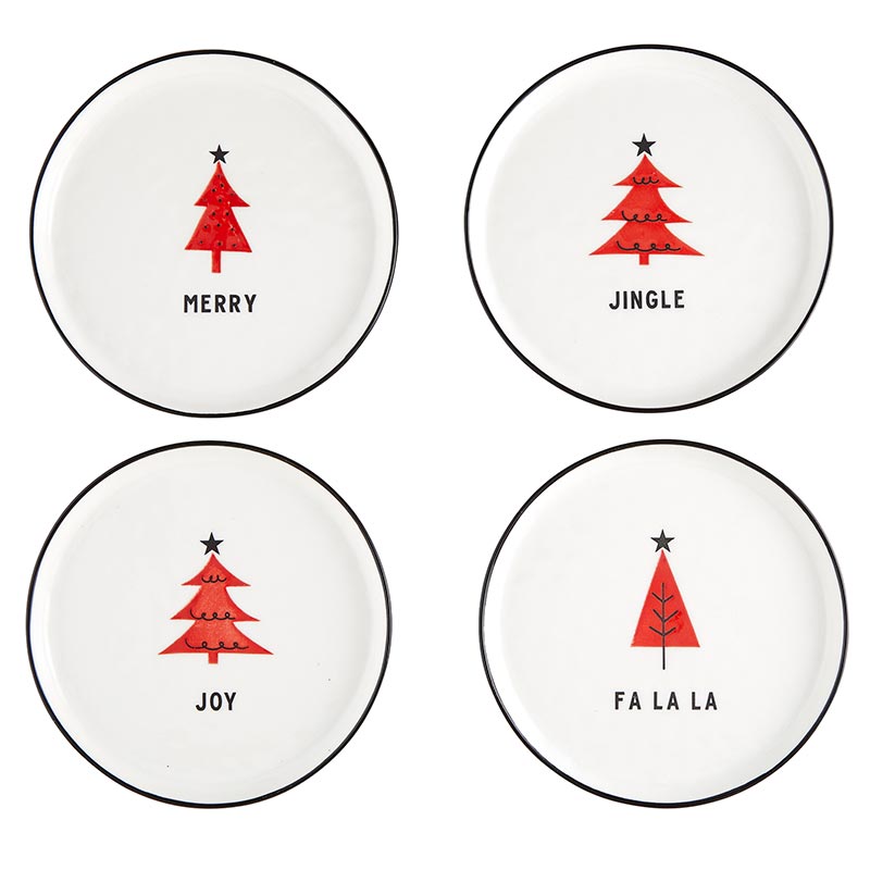 Santa Barbara Design Studio Red Holiday Appetizer Plates, 5.25" Set Of 8 - lily & onyx