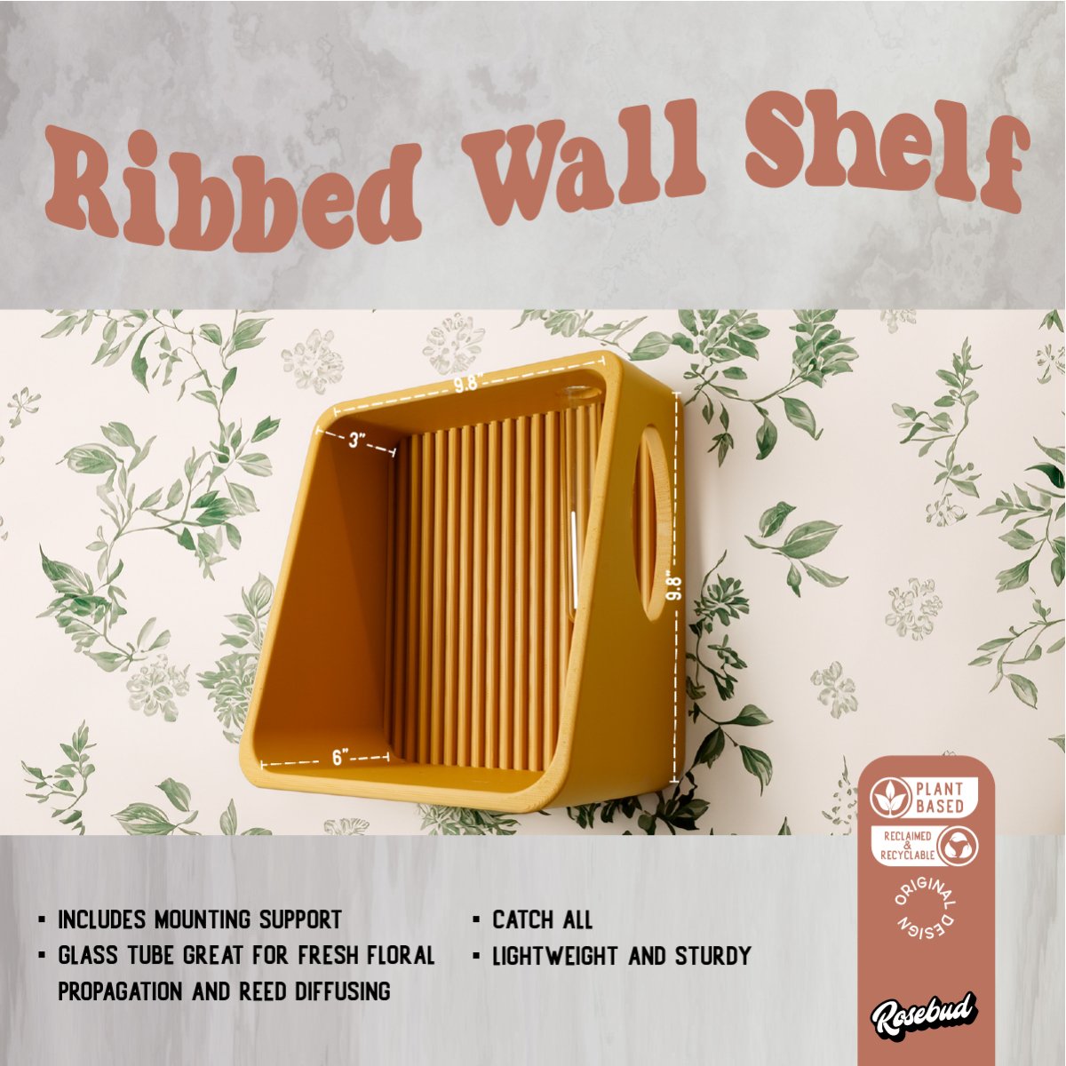 Rosebud HomeGoods Retro Floating Wall Shelf - lily & onyx