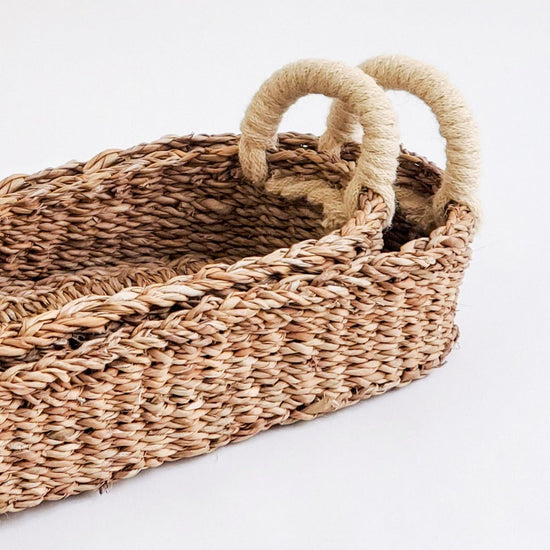 KORISSA Savar Bread Basket with White Handle - lily & onyx