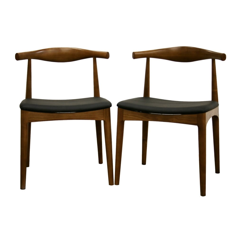 Baxton Studio Sonore Solid Wood Mid-Century Style Accent Chair Dining Chair - Set of 2