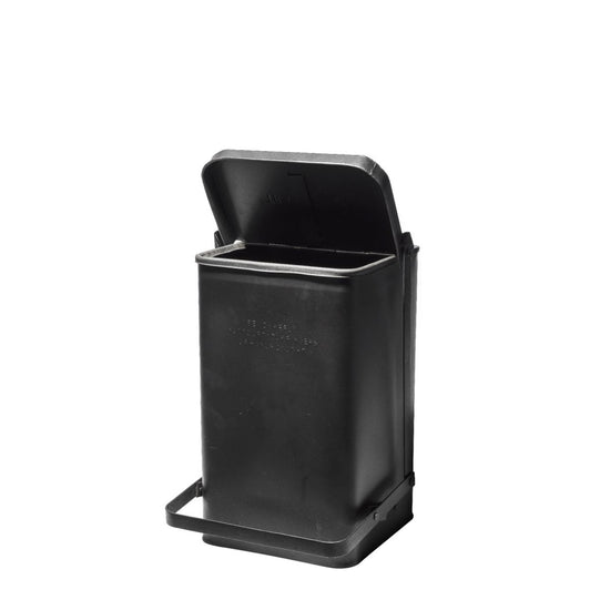 puebco Steel Step Trash Can, Black - lily & onyx