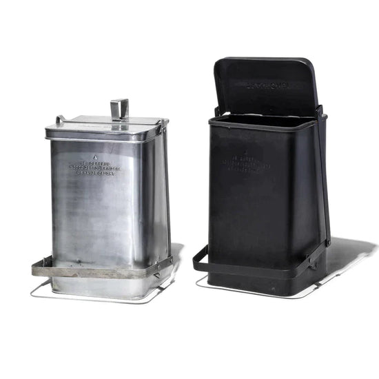puebco Steel Step Trash Can, Black - lily & onyx