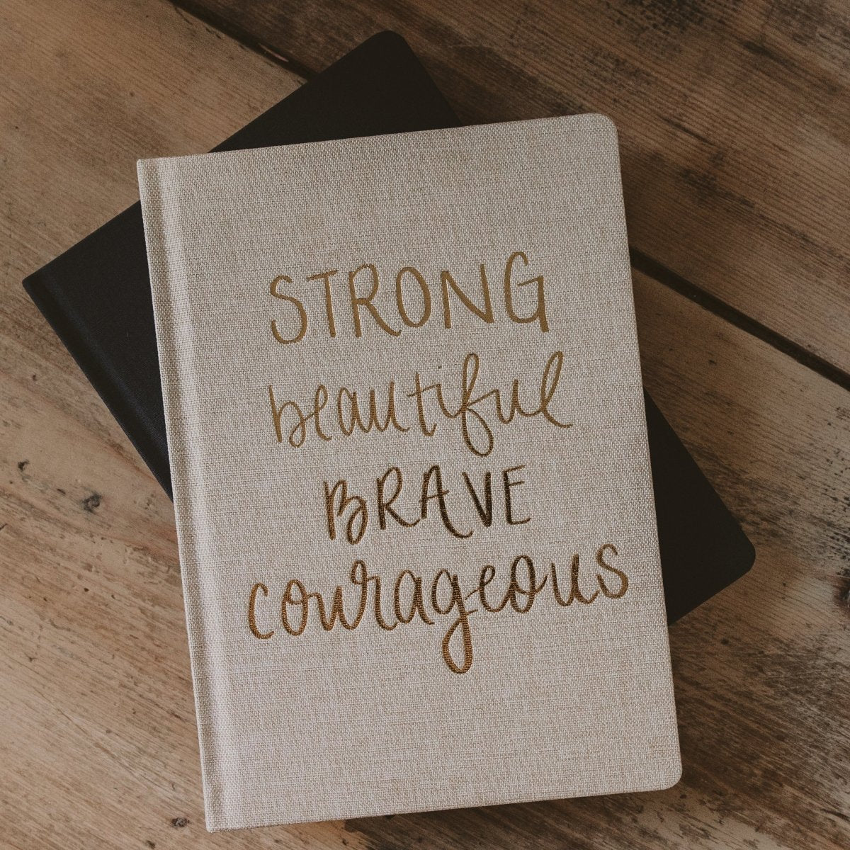 Sweet Water Decor Strong Beautiful Brave Courageous Fabric Journal - lily & onyx