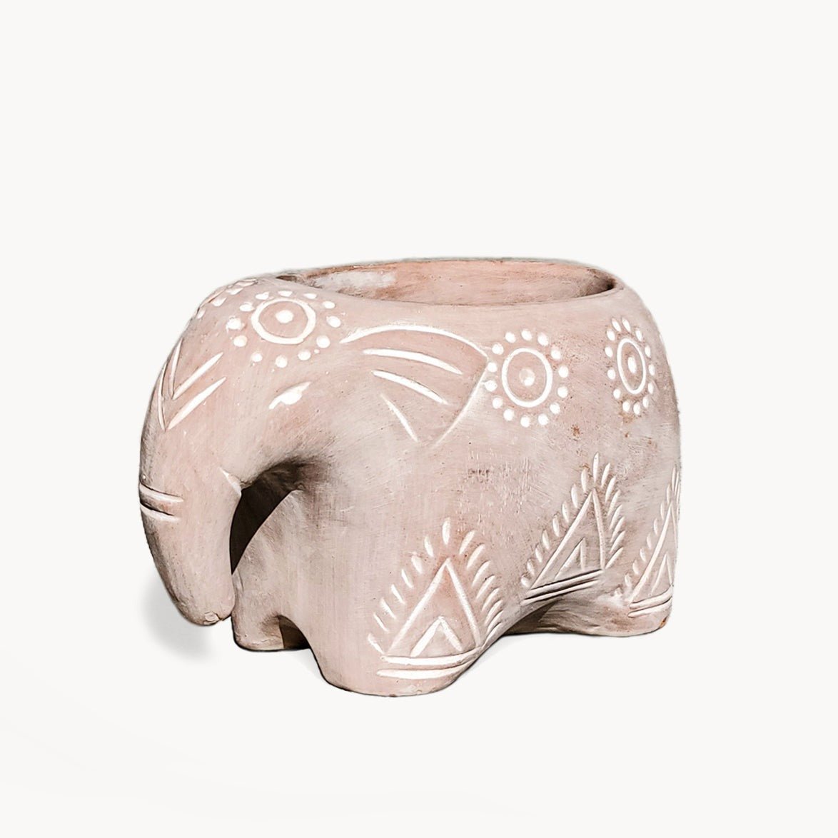 KORISSA Terracotta Pot - Folk Elephant - lily & onyx