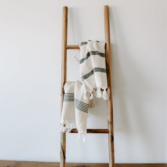 Sweet Water Decor Turkish Cotton + Bamboo Hand Towel - Multi Stripes - lily & onyx