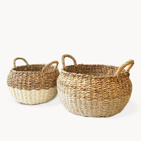 KORISSA Ula Floor Basket, Natural - lily & onyx