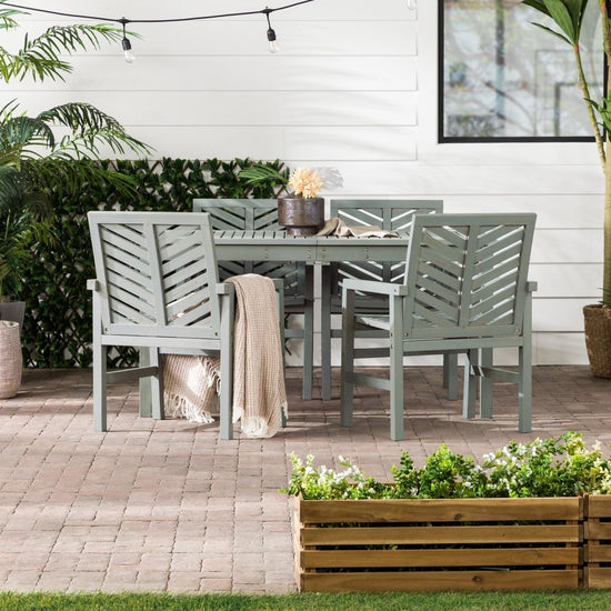 Walker Edison Vincent 5-Piece Outdoor Patio Dining Set - lily & onyx