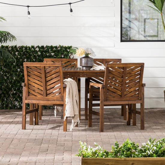 Walker Edison Vincent 5-Piece Outdoor Patio Dining Set - lily & onyx