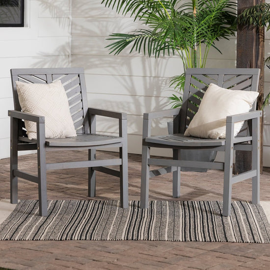 Walker Edison Vincent Patio Wood Chairs, Set of 2 - lily & onyx