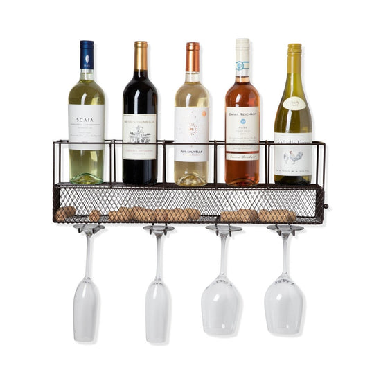 TRUE Wall Mounted Wire Wine Shelf and Cork Cage - lily & onyx