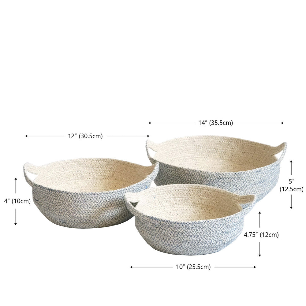 
                      
                        Three woven baskets with dimensions labeled on a white background
                      
                    