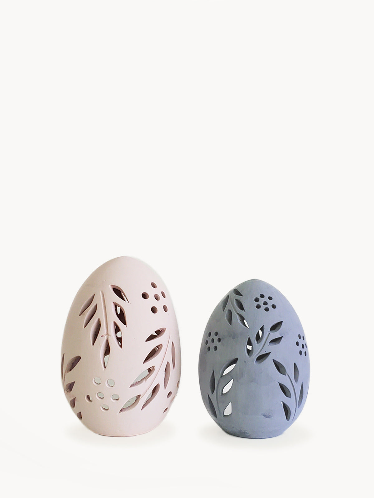 Terracotta Egg Lantern, Set of 2