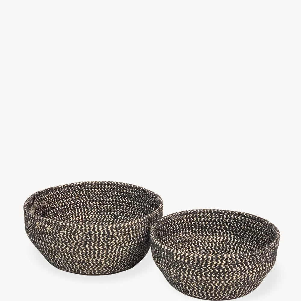 Glitter Bowl, Black - Set of 2