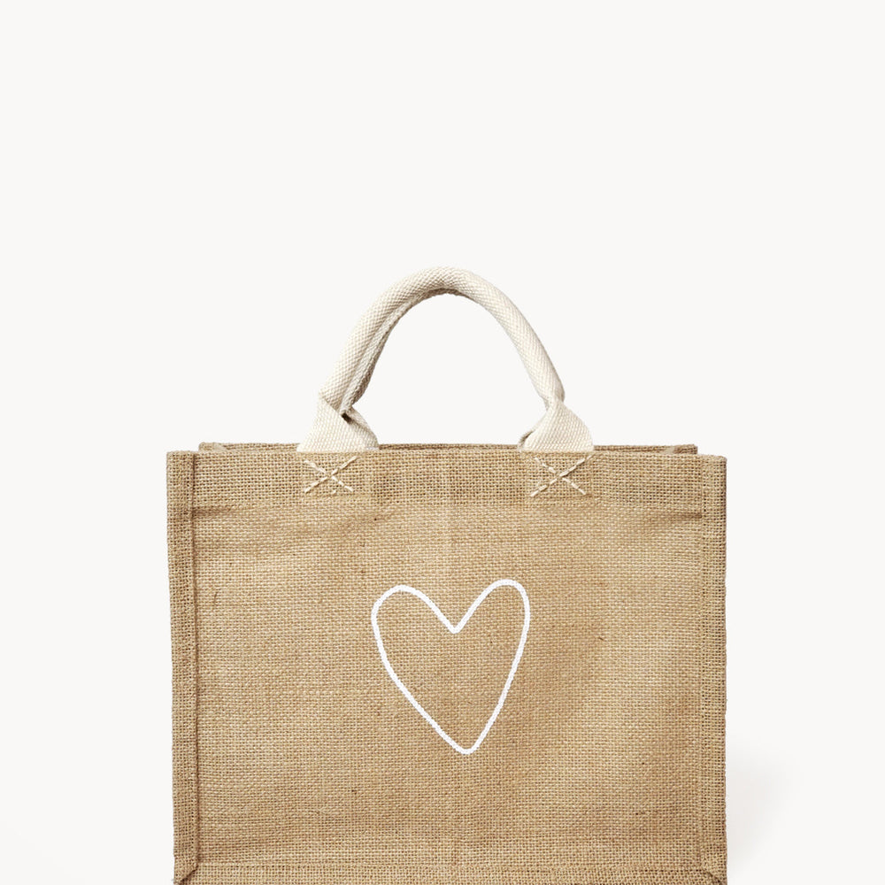 Jute Canvas Gift Bag - Love
