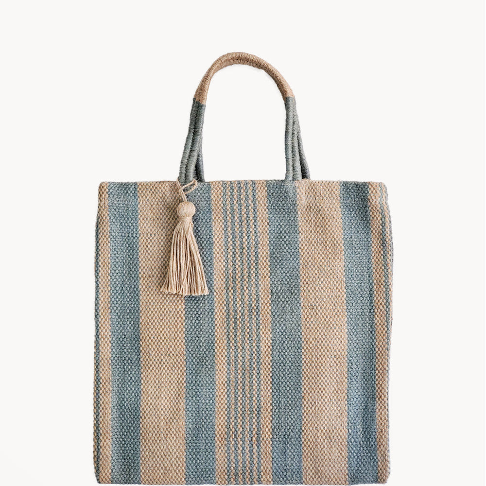 Dora Jute Tote Bag - Pale Green