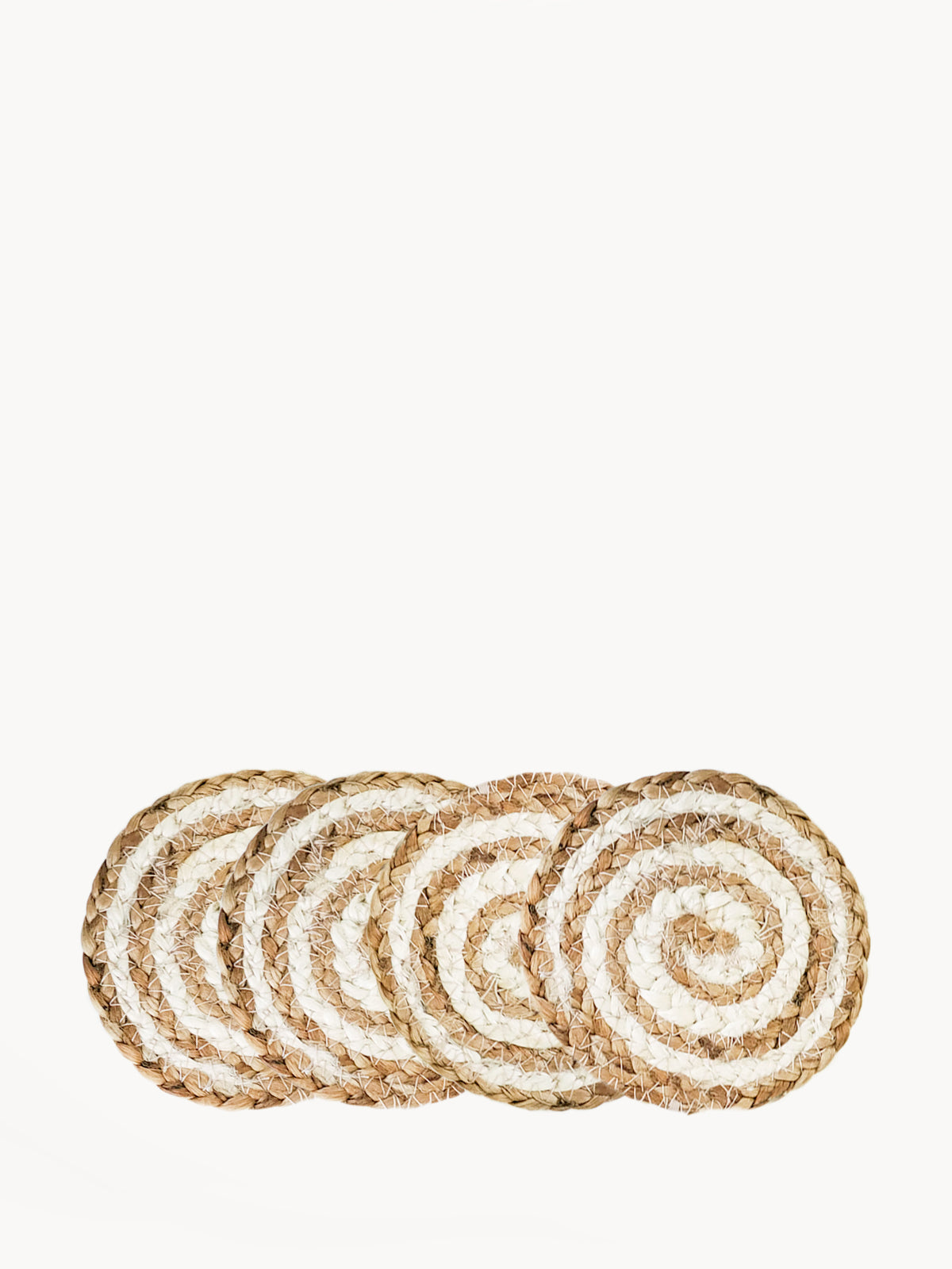 Kata Spiral Drink Coaster, Natural - Set of 4