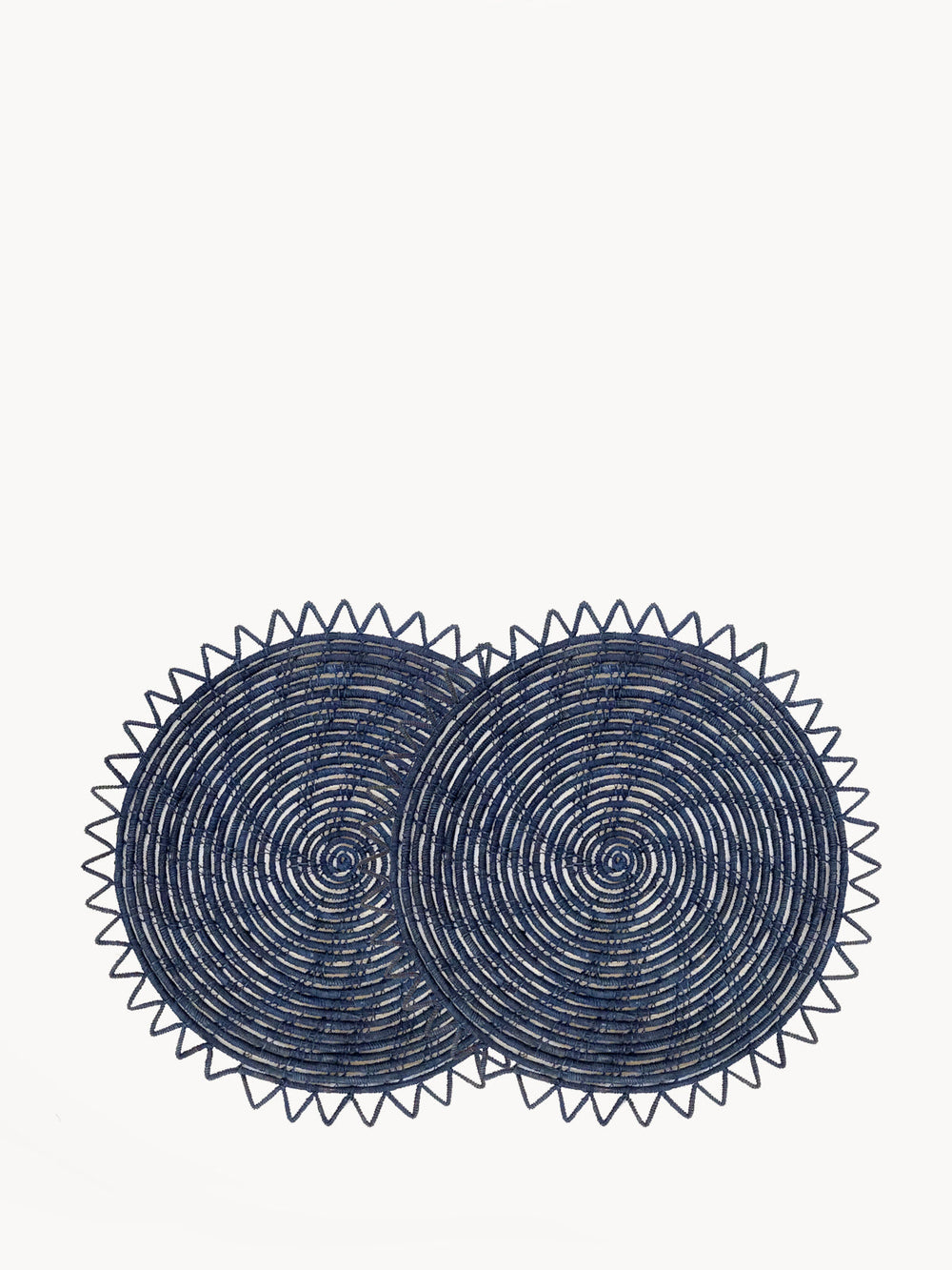 Surya Woven Palm Fiber Placemat, Indigo Blue - Set of 2