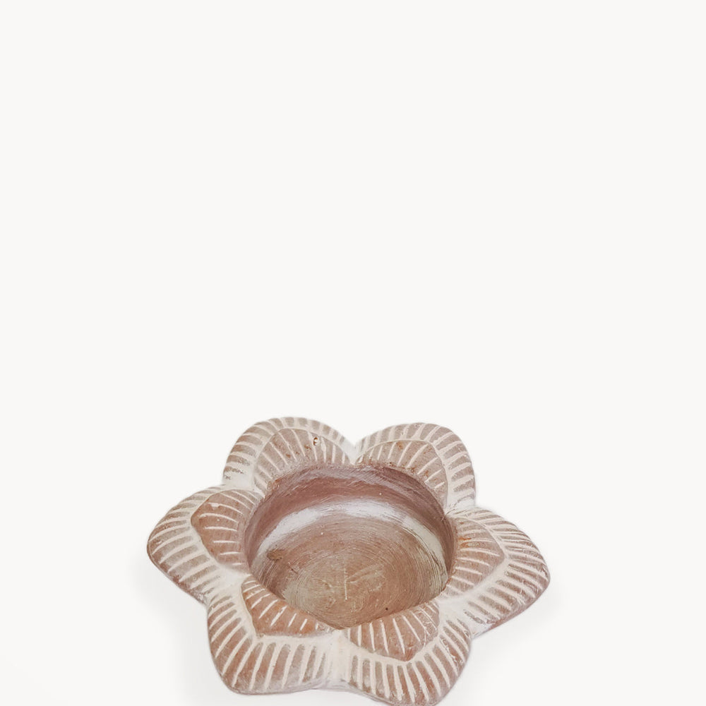 Terracotta Tea Light Candle Holder, Flower