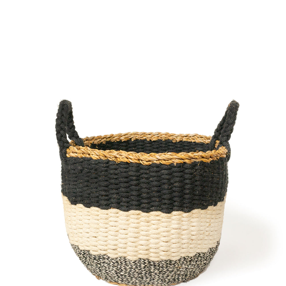 
                      
                        Ula Stripe Basket, Black
                      
                    