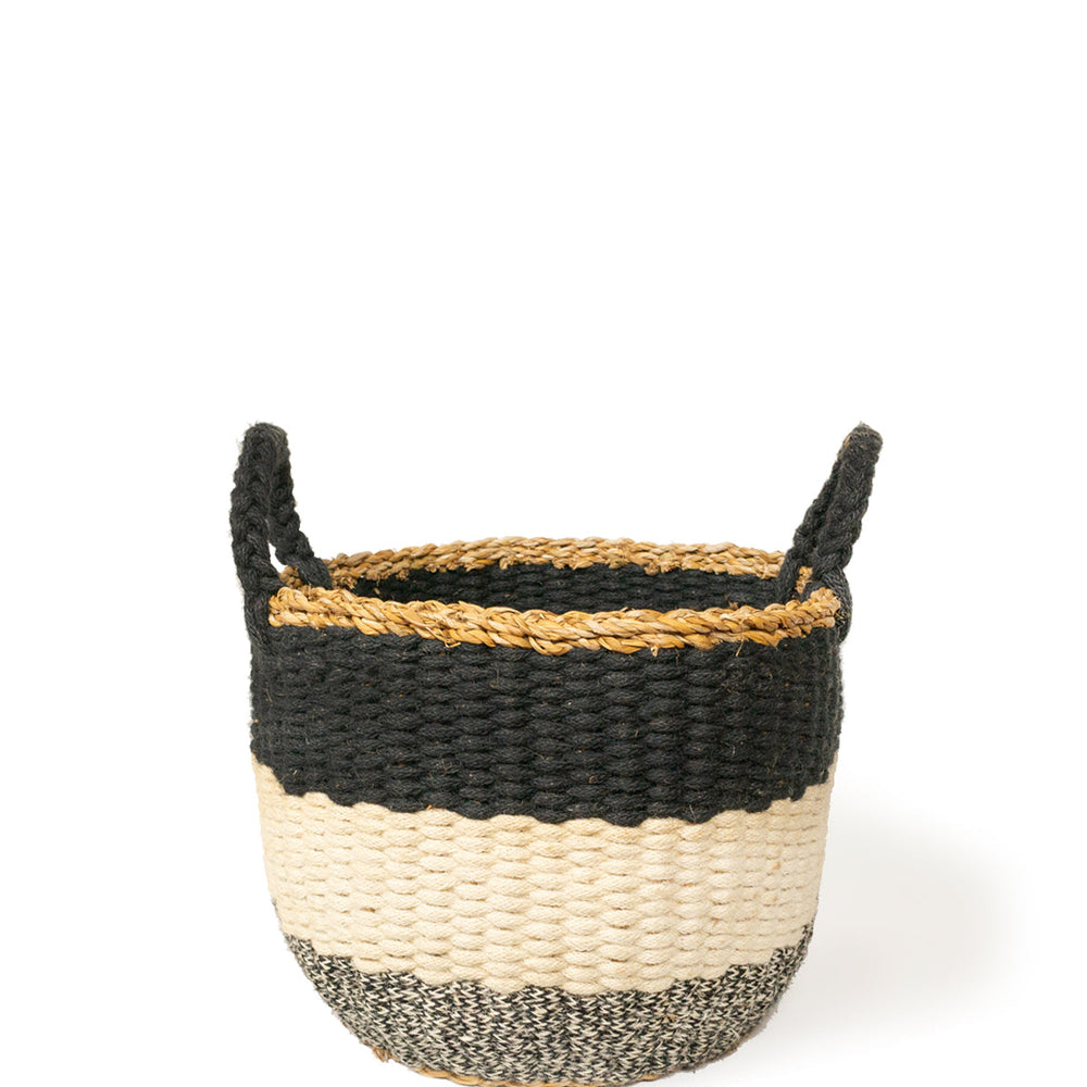 
                      
                        Ula Stripe Basket, Black
                      
                    