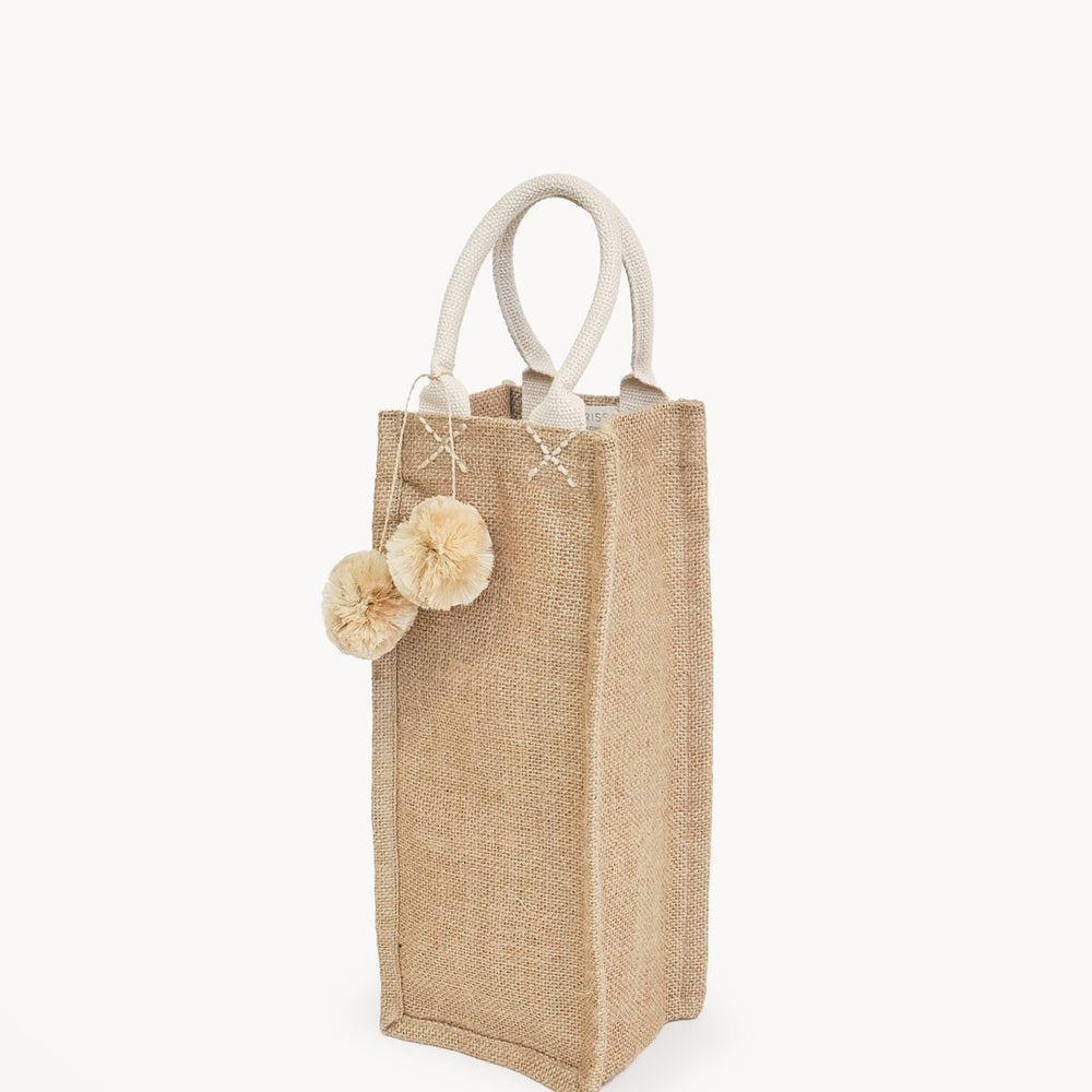 Jute Canvas Wine Bag