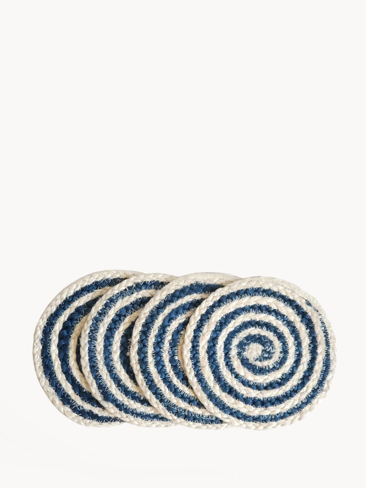 Kata Spiral Coaster Trivet, Blue - Set of 4