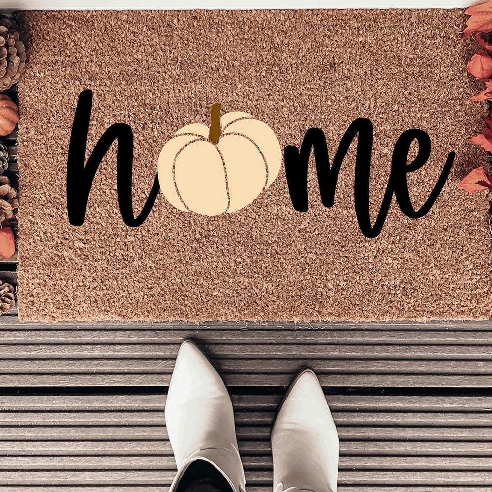 Neutral Pumpkin "Home" Doormat