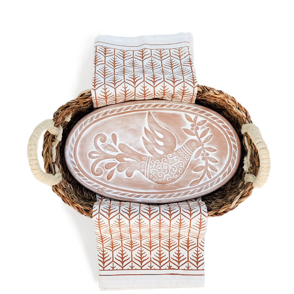 
                      
                        Bread Warmer & Basket Gift Set with Tea Towel - Bird Oval
                      
                    