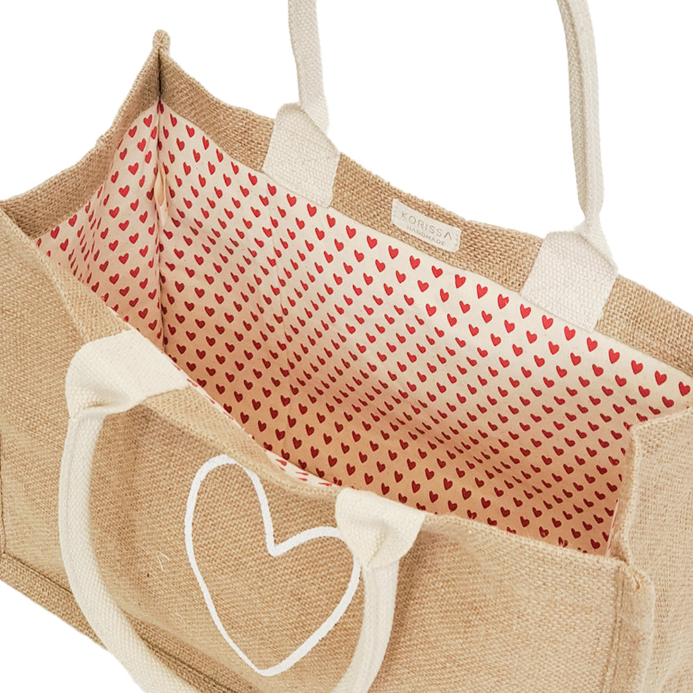 
                      
                        Jute Canvas Shopping Bag - Love
                      
                    