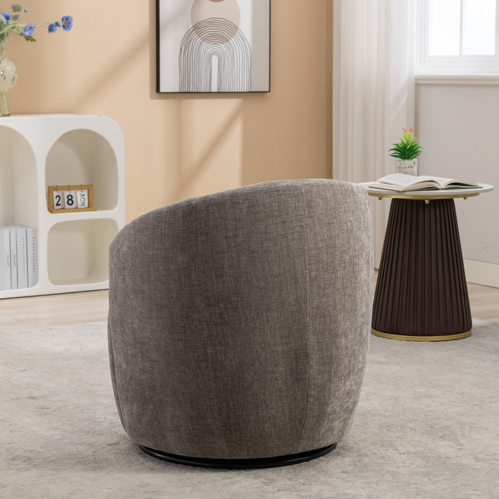 
                      
                        Chenille Swivel Accent Barrel Armchair, Gray
                      
                    