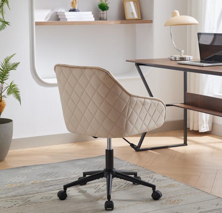 
                      
                        Light Camel Quilted Velvet Office Desk Chair
                      
                    