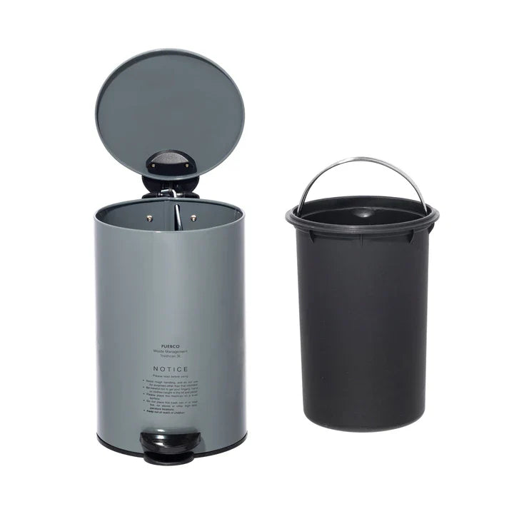 
                      
                        Steel Trash Can, Gray
                      
                    