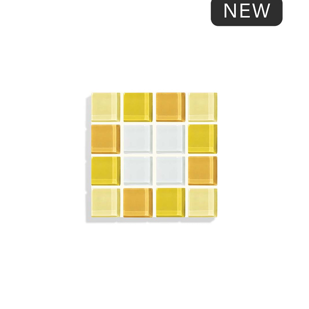 Glass Tile Coaster - Through A Window - Yellow Gradient