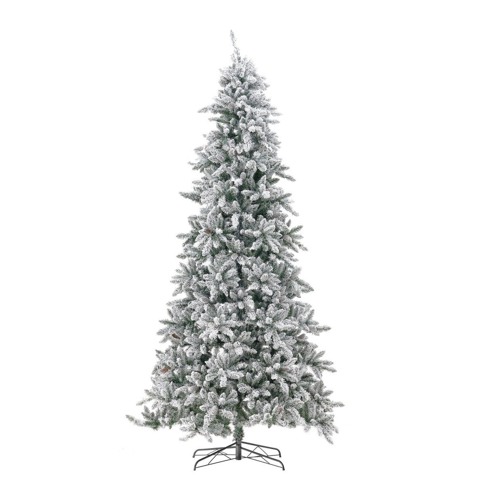 
                      
                        Nearly Natural 11’ Flocked Livingston Fir Artificial Christmas Tree with Pine Cones, 950 Clear Warm LED Lights and 3016 Bendable Branches - lily & onyx
                      
                    