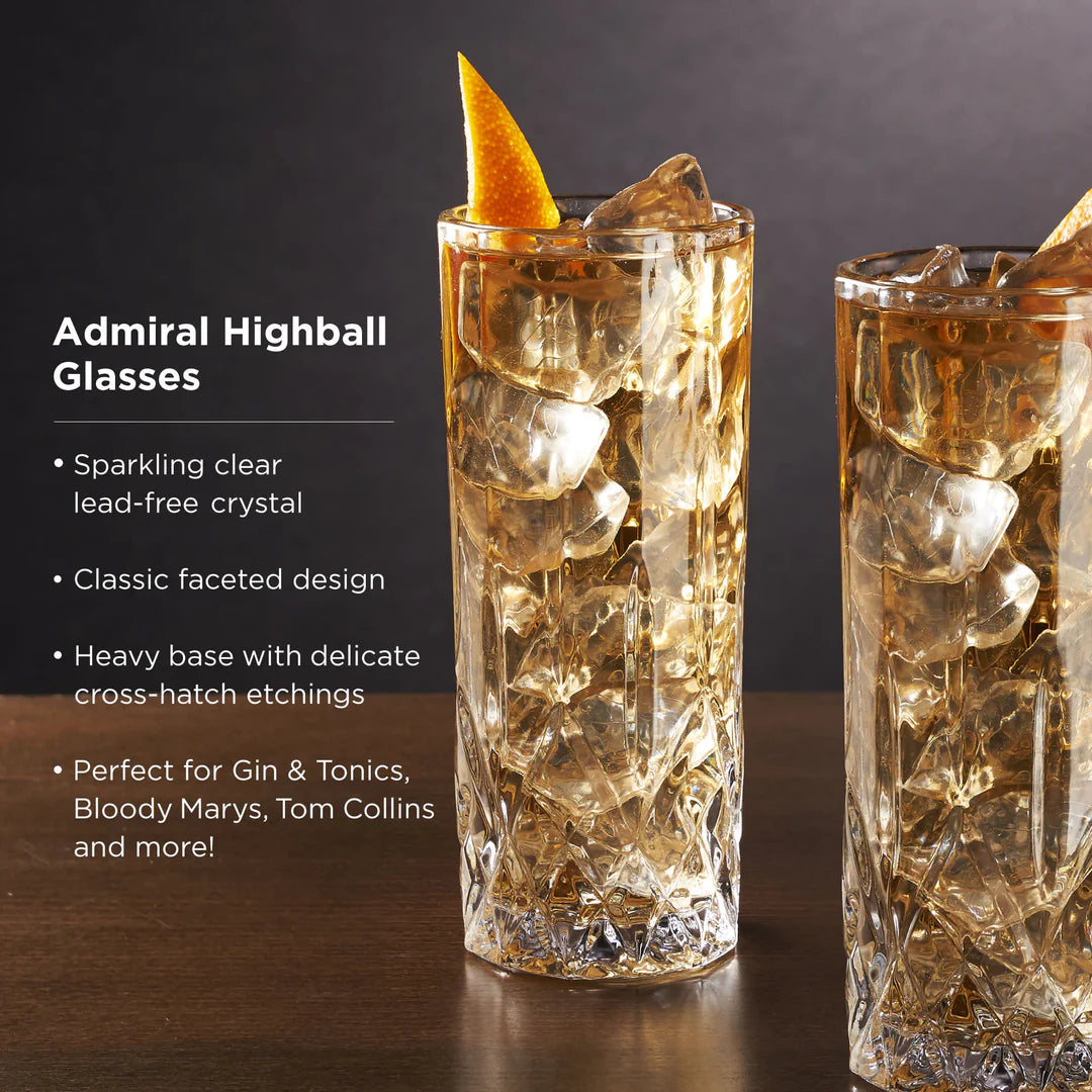 Viski Admiral Highball Glasses, Set of 4 - lily & onyx
