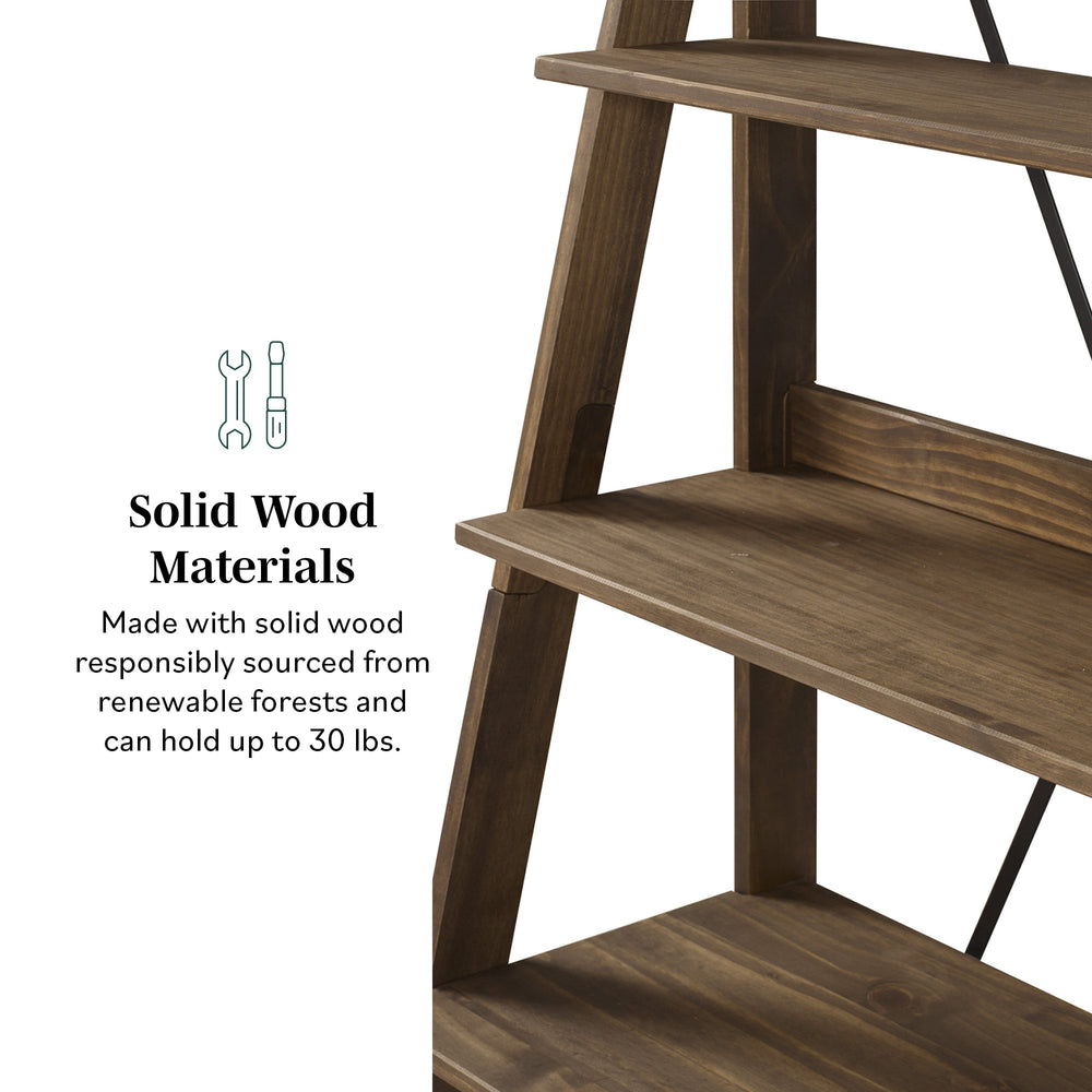Frankie Solid Wood Bookshelf, Brown