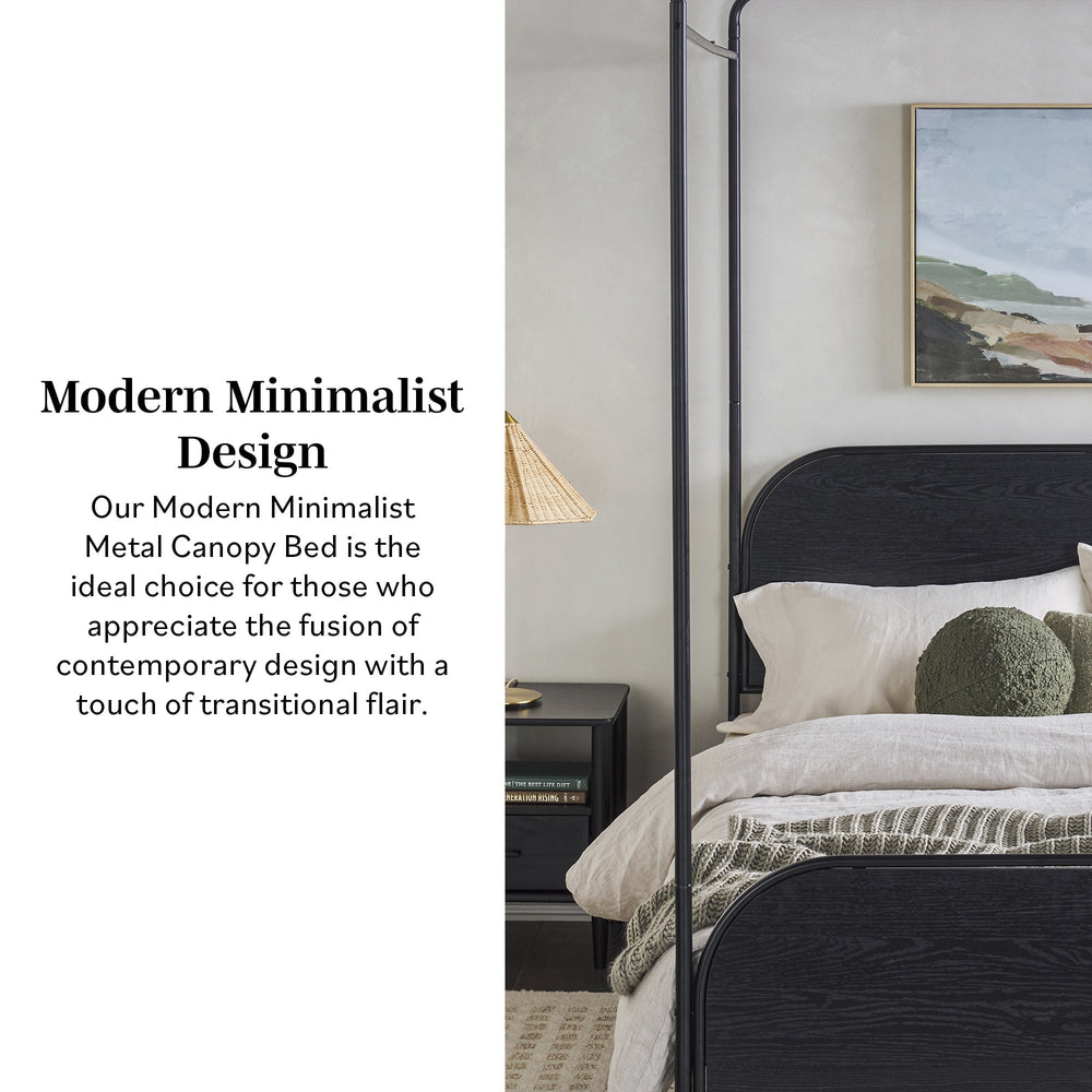 
                      
                        Metro Modern Metal and Wood Canopy Queen Bedframe
                      
                    